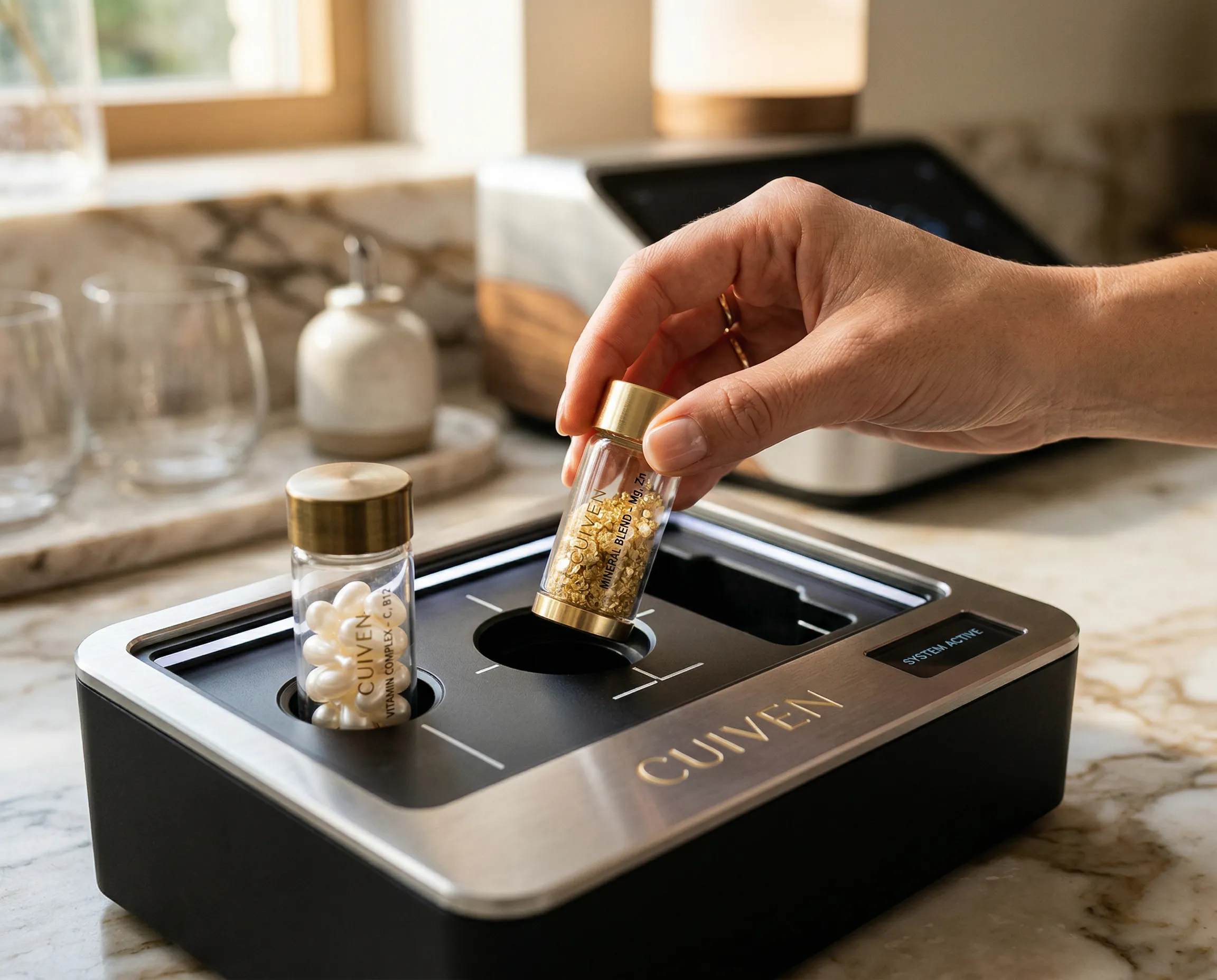 CUIVEN essential dosing system — precision mineral cartridges