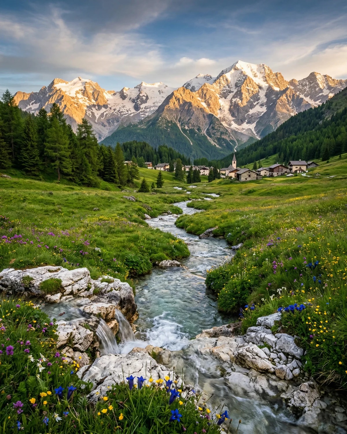 Alpin Dolomit™ source landscape in The Dolomites, Alps