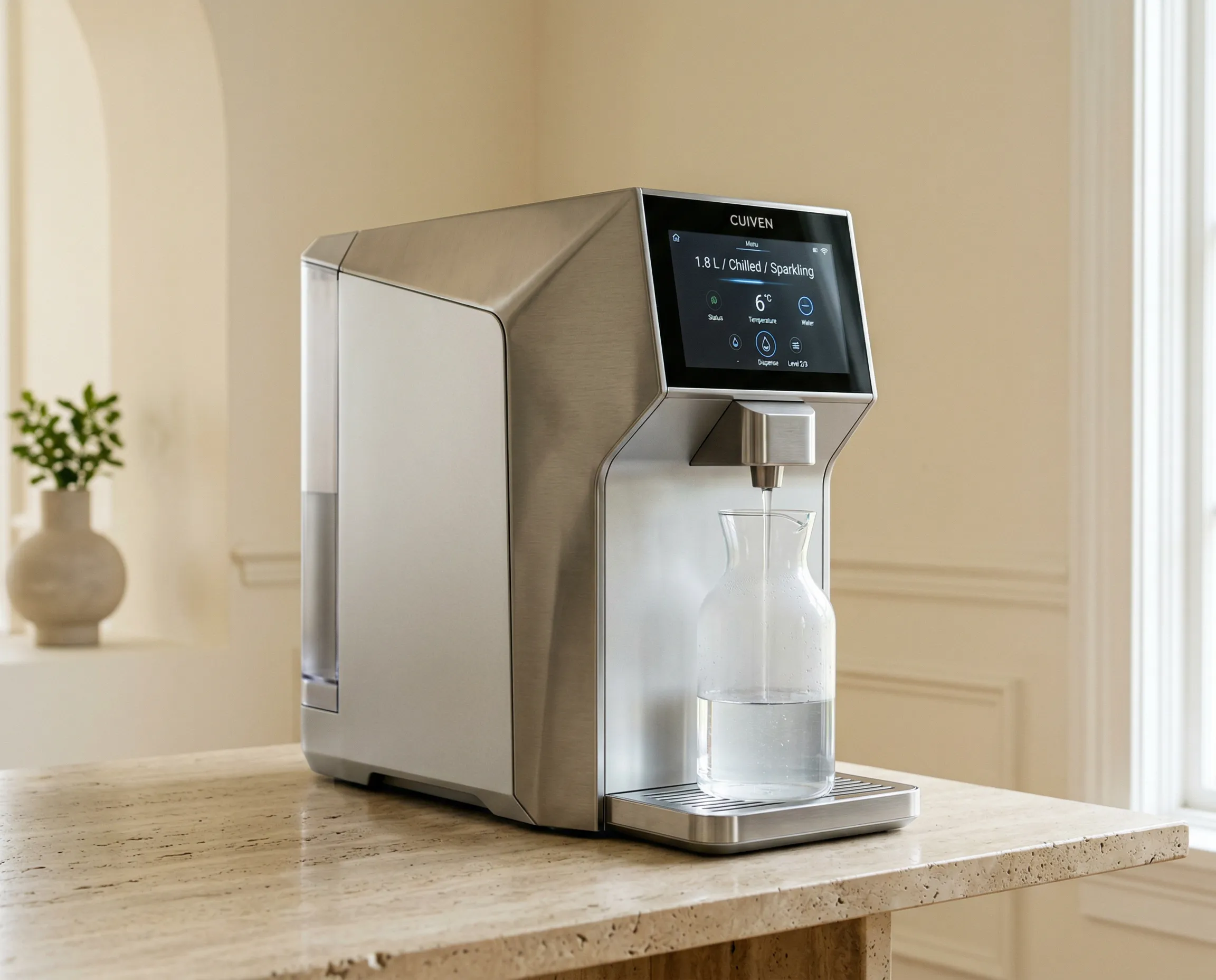 CUIVEN external components — tempered glass touchscreen and ceramic finish housing