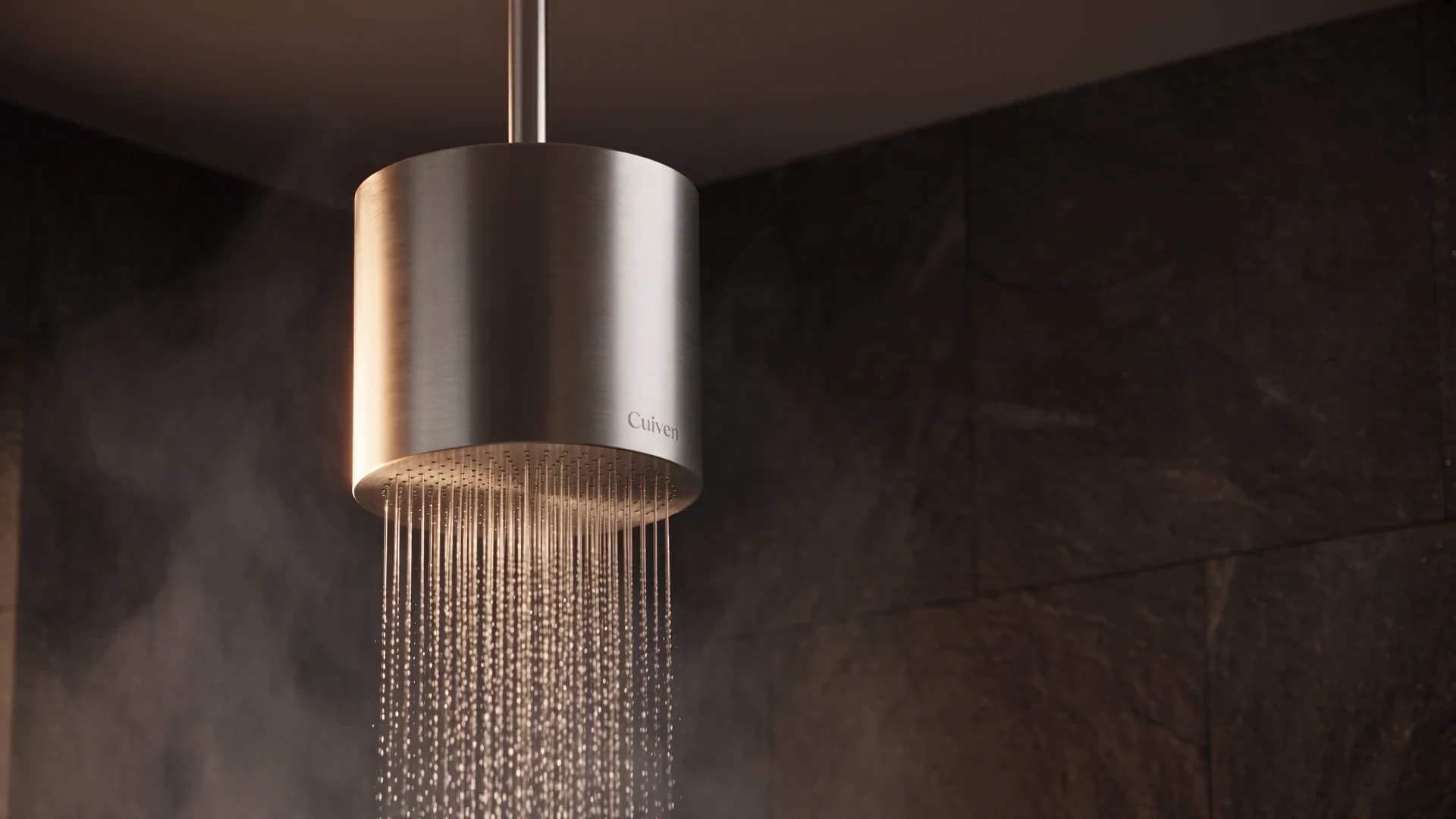 Monolith’s metal cylinder and integrated rainfall face